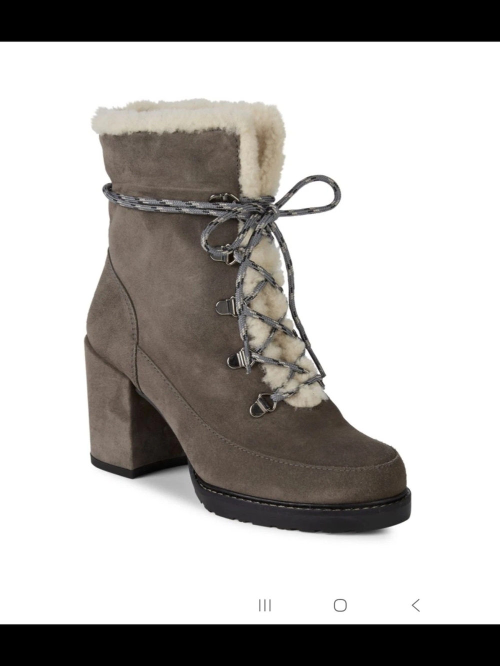 Stuart Weitzman Yukon Dyed Shearling & Suede Block Heel Booties Size 9.5